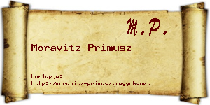 Moravitz Primusz névjegykártya